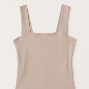 Abercrombie & Fitch Beige Double-Layered Seamless Fabric Square neck Tank